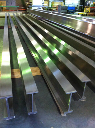 polished stainless steel i-beams